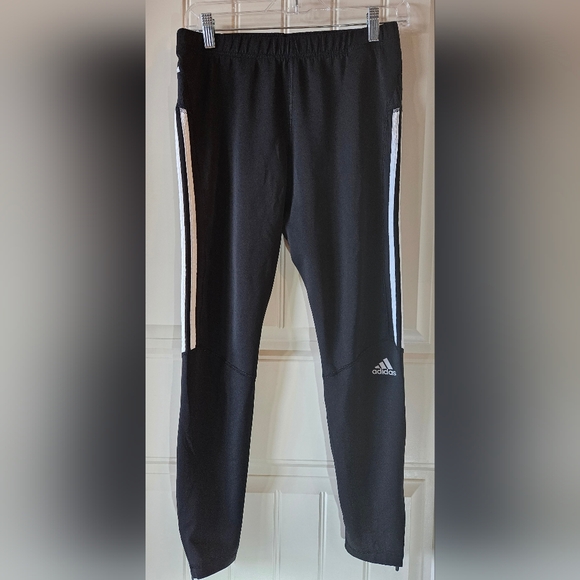 Adidas Response Climalite Track Pant Men's Large Black Back Zip Pocket - Picture 1 of 5